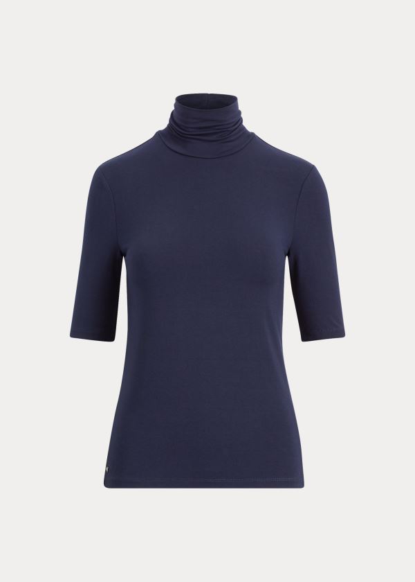 Top Ralph Lauren Jersey Turtleneck Mulher 64835-UTZY